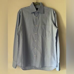 Canali Made in Italy Blue Cotton Button Down Shirt 38 /15